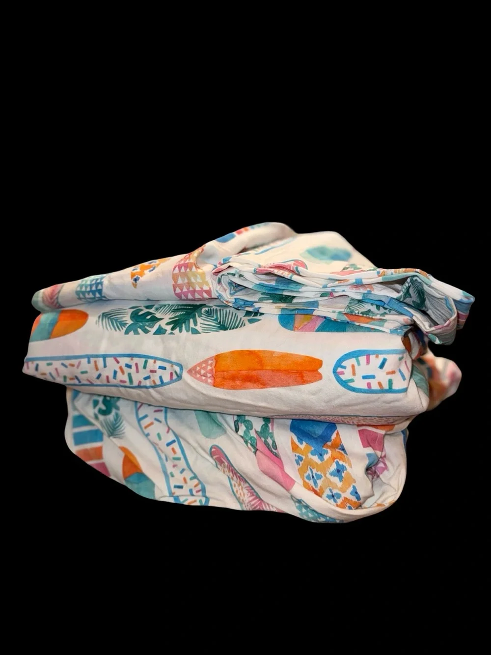 Spoonflower Queen Bed Sheet Set in Surfboards Medium Scale Watercolor Print